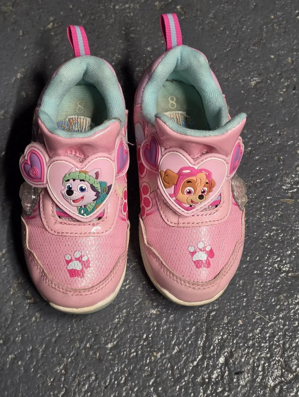 PAW Patrol Pink Glitter Sneakers Girls 8